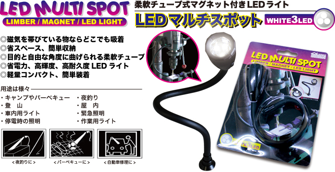 ハチハチハウス プロツールス製品・LEDマルチスポットライト(ショートタイプ)