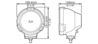 バラストイン・ドライビングランプ寸法・配線図