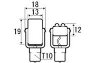 LOUD製 LEDフレックスウェッジバルブ 寸法図