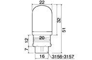 アメ車用LEDバルブ 寸法図