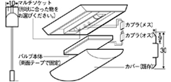 汎用ルームLED 寸法図